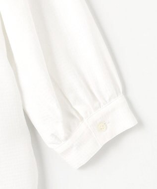 J.PRESS LADIES S 【洗える】アセVisシャドーギンガム シャーリング ブラウス ホワイト系