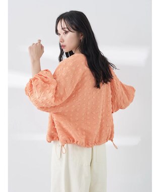 earth music&ecology シャーリングタックスリーブブルゾン Pink Orange
