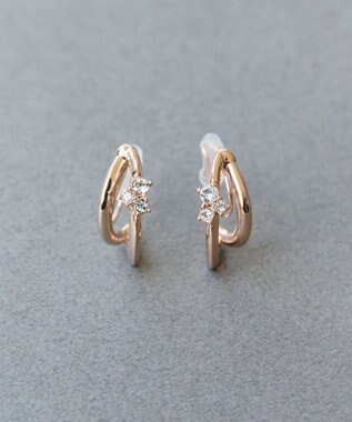 Phoebe 〈痛くないシリーズ/アレルギー対応〉シャイニーダブルフープライトフィットイヤリング　シャンパン シャンパンゴールド