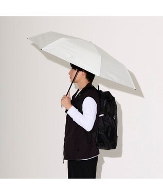 MOONBAT 【WEB限定】MIZUNO  (ミズノ) 無地 ロゴ 日傘 折りたたみ傘 パラソル 晴雨兼用 軽量 一級遮光  遮熱効果 遮光率100% UV遮蔽100% ホワイト