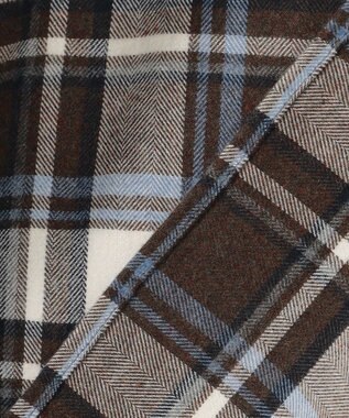 23区 【洗える】CANCLINI メルトン チェック ブラウス ブラウン系チェック