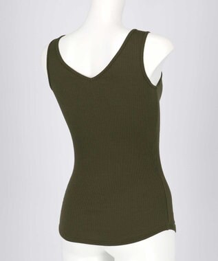 une nana cool 綿100% リブ編みコットン タンクトップ OV