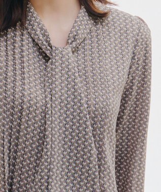 Tiaclasse 【洗える】ボウタイチュニック モカ