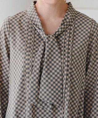 Tiaclasse L 【洗える】ボウタイチュニック ベージュ