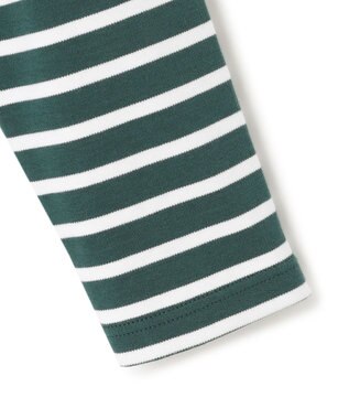 23区 L 【洗える】Armor-lux スムース ボーダー カットソー グリーン×ホワイトボーダー