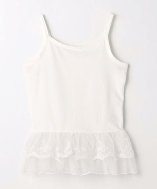 ANY KIDS 【洗濯機可能/吸汗速乾】裾レース ドライタッチ キャミソール オフホワイト