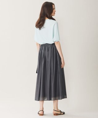 自由区 【WEB限定カラーあり・接触冷感・UVカット】クレープストレッチドルマン ニット サックス