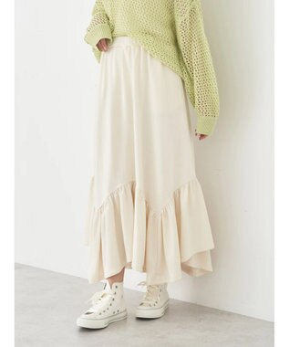earth music&ecology ウラケ裾フリルスカート Ivory