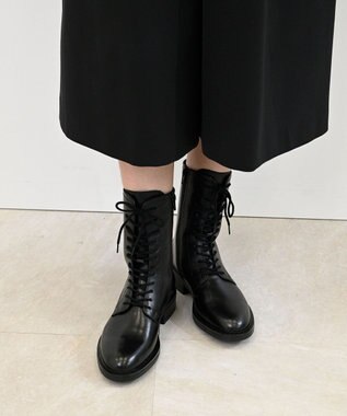 Pointer 本革レースアップブーツ ブラック