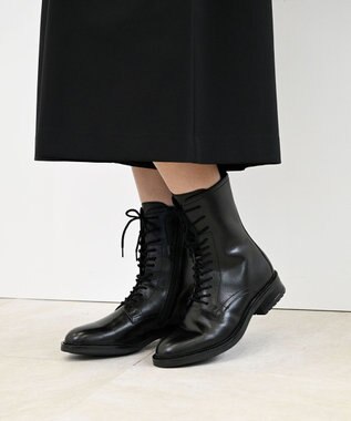 Pointer 本革レースアップブーツ ブラック