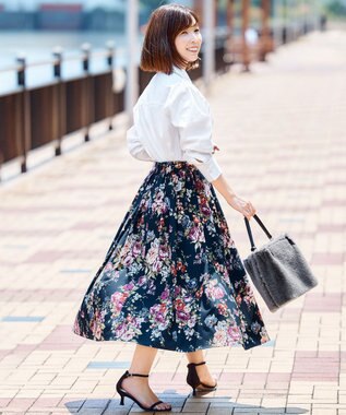 組曲 S 【23AW】ローズブーケプリント フレアスカート ネイビー系5