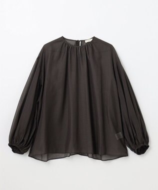 NAVE 【Nave】ブライトシアーボイル ギャザーブラウス ブラウン系