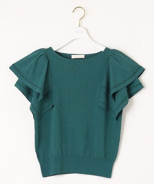 ANY SIS 【接触冷感】レイヤードスリーブ ニット グリーン