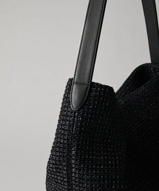 russet ナイロンラフィアワンショルダーバッグ(CE-1714) Black