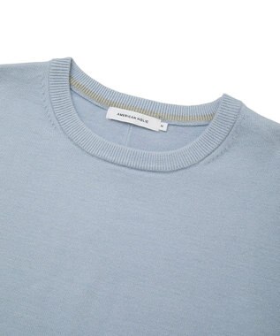 AMERICAN HOLIC バイパチクルーネックニットプルオーバー Light Blue
