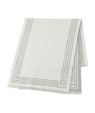 MOONBAT FURLA ウール100%リバーシブルジャカードマフラー/幅40cm オフホワイト