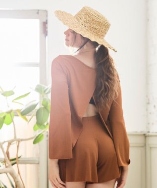 San-ai Resort（三愛水着楽園） 【SALE】水陸両用　トップス・ショートパンツセット　9M・11L　【San-ai Resort（サンアイリゾート）】 オレンジ