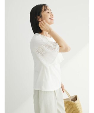 Green Parks ・ＳＵＧＡＲ　ＳＰＯＯＮ　レースフリルプルオーバー Off White