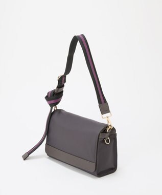 TOPKAPI 【TREASURE TOPKAPI】ナイロン ストライプ ベルト フラップ ショルダー バッグ ミディアムグレー