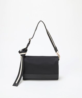 TOPKAPI 【TREASURE TOPKAPI】ナイロン ストライプ ベルト フラップ ショルダー バッグ ブラック