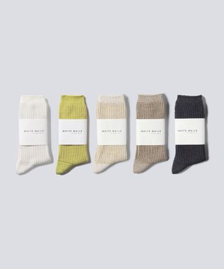 WHITE MAILS PAPER ジャガードソックス グリーン