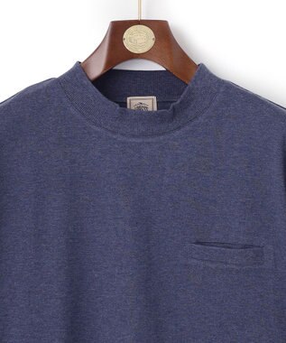 J.PRESS MEN カスリ モックネック Tシャツ ネイビー系