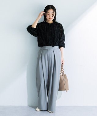 Green Parks デザインタックワイドパンツ Gray