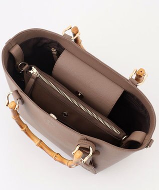 J.PRESS LADIES 【2way】バンブー バッグ モカ系