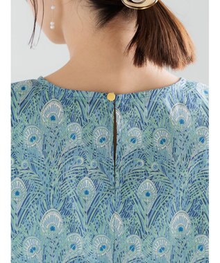 Te chichi 【LIBERTY FABRICS】フレアスリーブブラウス ターコイズブルー