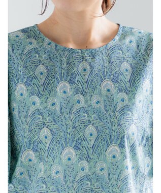 Te chichi 【LIBERTY FABRICS】フレアスリーブブラウス ターコイズブルー