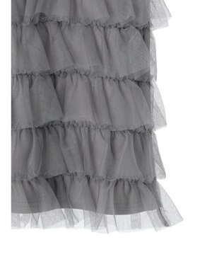 Green Parks フレンチスリーブチュールティアードプルオーバー Gray