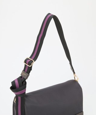 TOPKAPI 【TREASURE TOPKAPI】ナイロン ストライプ ベルト フラップ ショルダー バッグ ミディアムグレー