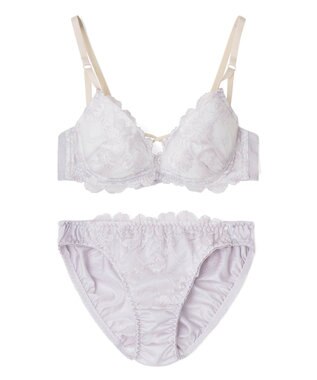 San-ai Resort（三愛水着楽園） 【WEB限定】【プチプラブラセット】純欲カラーヌーディーレーシーストリングブラ＆ショーツセット 【northerly】 グレー