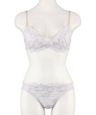 San-ai Resort（三愛水着楽園） 【WEB限定】【プチプラブラセット】純欲カラーヌーディーレーシーストリングブラ＆ショーツセット 【northerly】 グレー