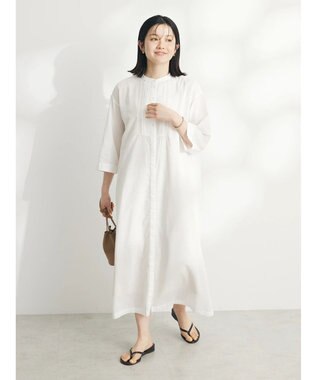 CRAFT STANDARD BOUTIQUE インド綿混レース使いワンピース Off White