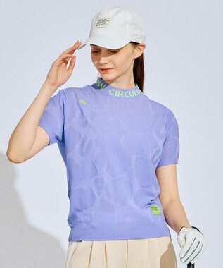 PW CIRCULUS 【手洗い可能】【WOMEN】アニマルドットニットモック ゴルフウェア レディース パープル系