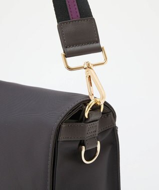 TOPKAPI 【TREASURE TOPKAPI】ナイロン ストライプ ベルト フラップ ショルダー バッグ ミディアムグレー