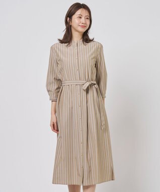 J.PRESS LADIES S TC ハイカウントストライプ シャツ ワンピース