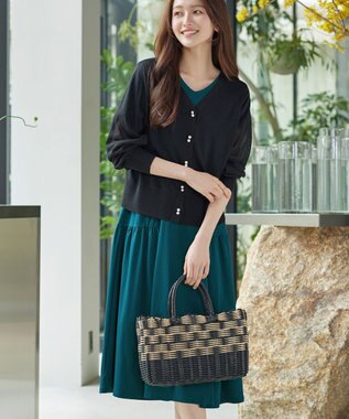 Tiaclasse 「サマさまカットソー」サイドティアードワンピース ターコイズ