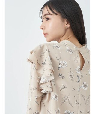 earth music&ecology フリルスリーブブラウス Blue