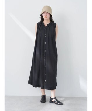 earth music&ecology ノースリーブギャザーワンピース Black