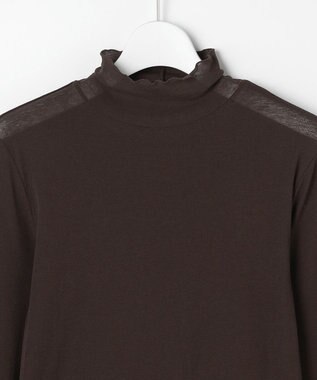 J.PRESS LADIES 【WEB限定】シアーストレッチフライス メローネック シアー カットソー 【WEB限定】ダークブラウン系