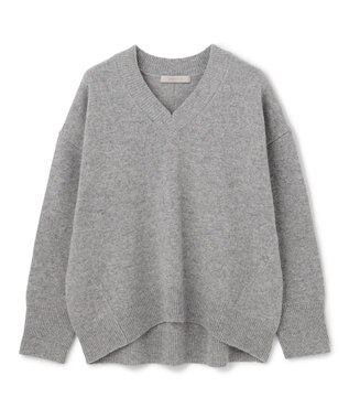 UNFILO ウールカシミヤ Vネックニット グレー