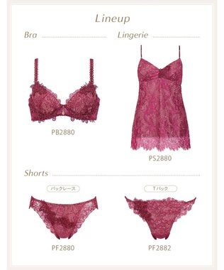 Wing ブラジャー Wing Lesiage ふっくらまる胸メイク 背中の段差を軽減 やさしくフィット 【2880シリーズ】 パッド有 ブラ PB2880 ウイング／ワコール レッド