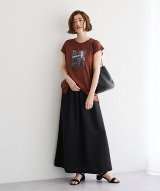 YECCA VECCA フォトプリントノースリーブTee Brown
