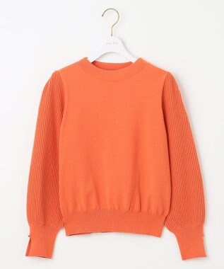 ANY SIS 【CICA加工・選べる9色展開】スリットポイントボトルネック ニット オレンジ