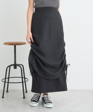 earth music&ecology シフォンドロストレイヤードスカート