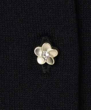 組曲 フラワーメタル ニット カーディガン ブラックベース