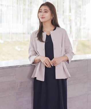 Tiaclasse 【洗える】ハイストレッチジョーゼットワンピース ネイビー