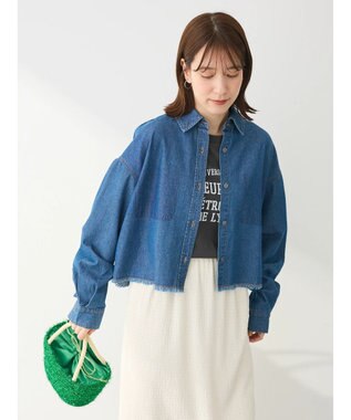 Green Parks ・ＳＵＧＡＲ　ＳＰＯＯＮ　クロップドデニムシャツ Indigo